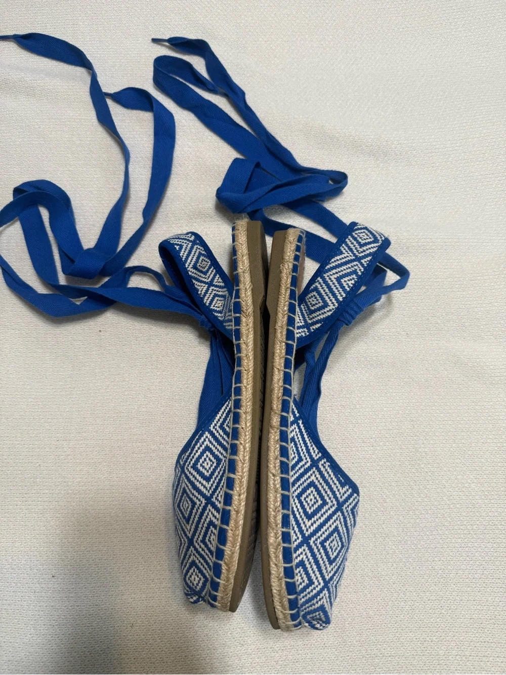 Tom’s Blue Espadrille Lace-Up Flats - Women's Summer Shoes size 10